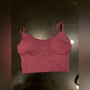 PINK Brand Burgundy Women's Ribbed Sports Bra